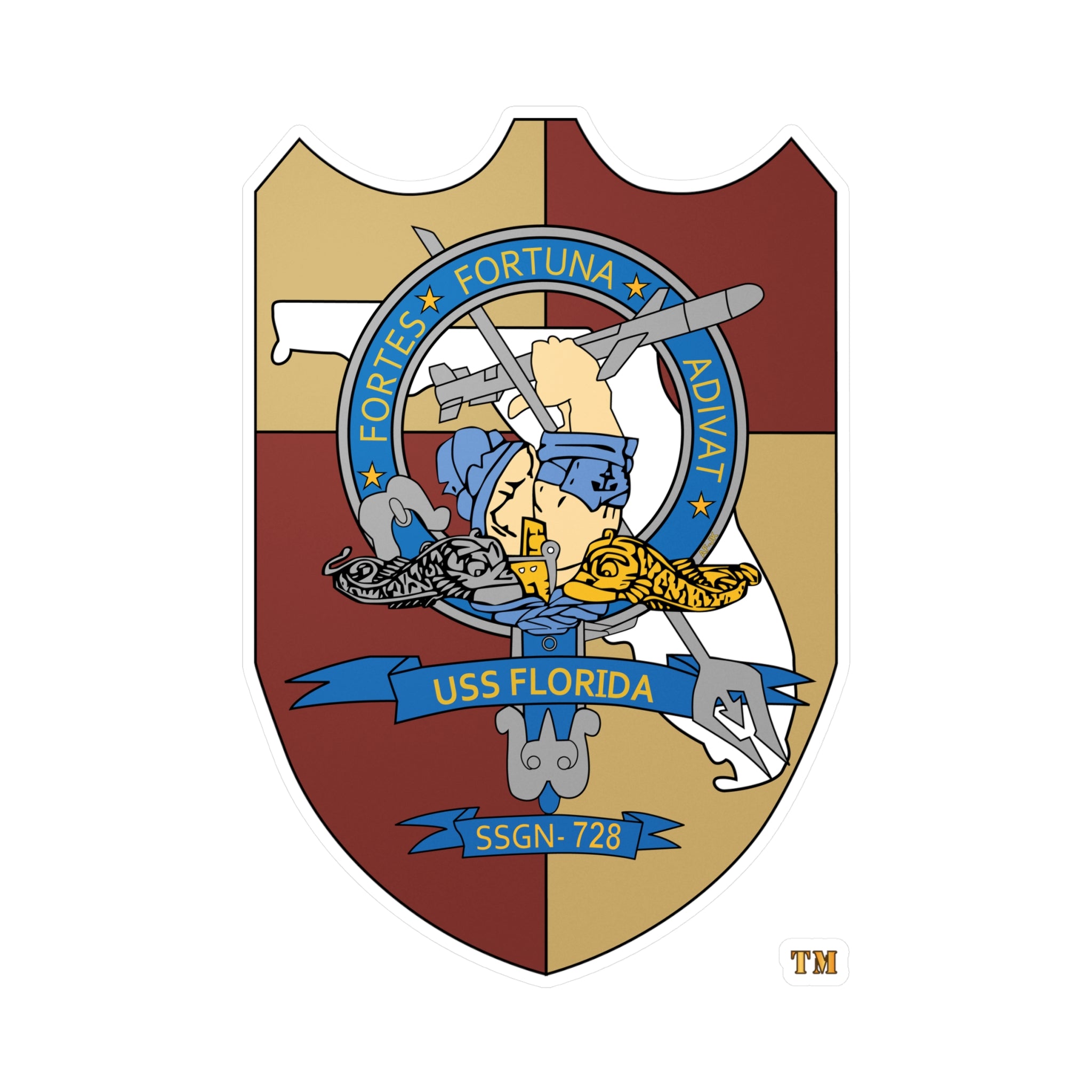 Kiss-Cut Vinyl Decal - Navy - USS Florida (SSGN-728) wo txt