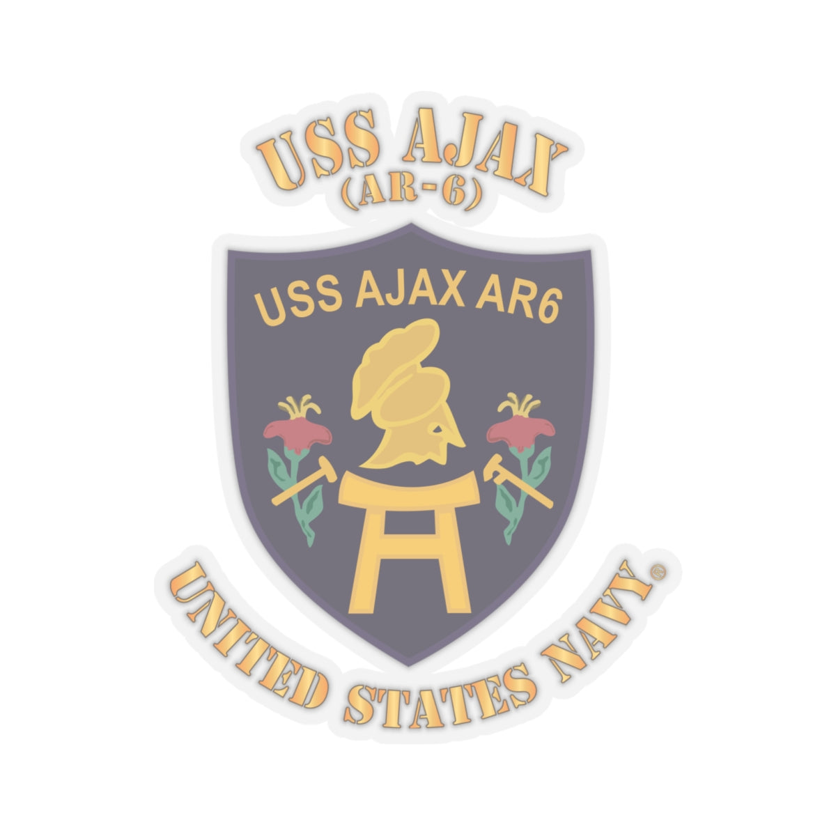 Kiss-Cut Stickers - Navy -  USS Ajax (AR-6)