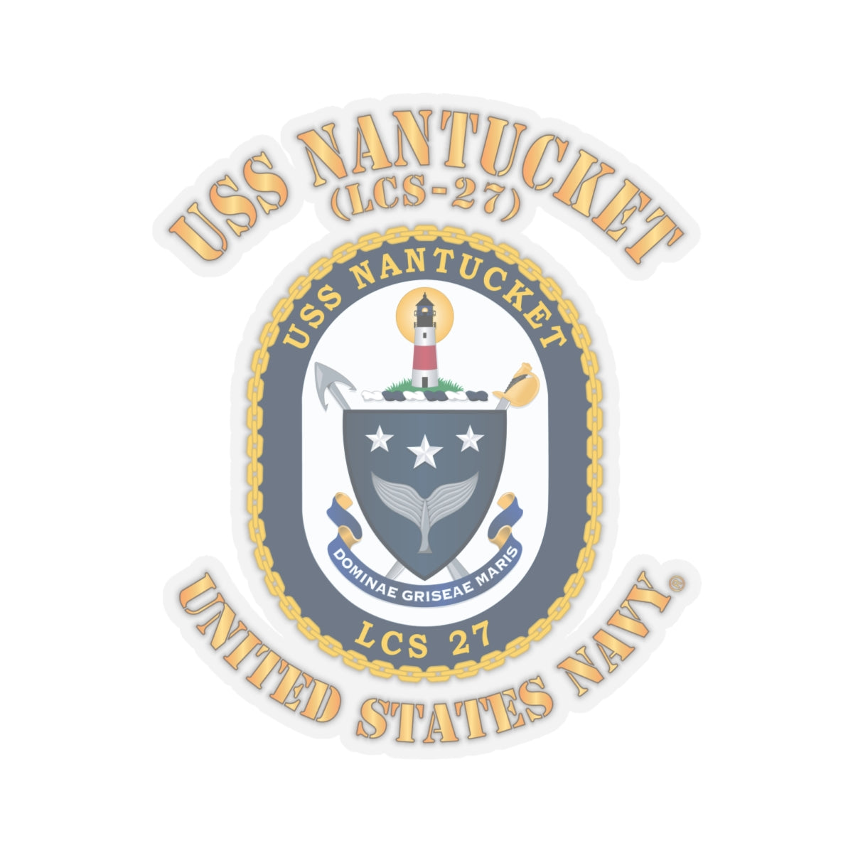 Kiss-Cut Stickers - Navy - USS Nantucket (LCS-27)