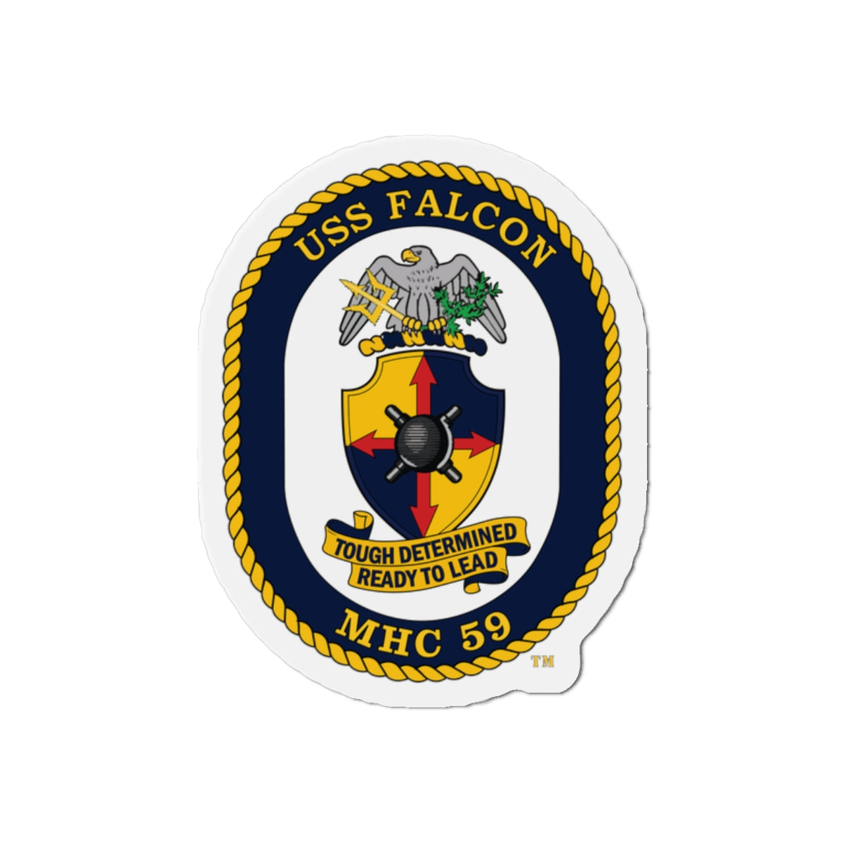 Die-Cut Magnet - Navy - USS Falcon (MHC-59) wo txt