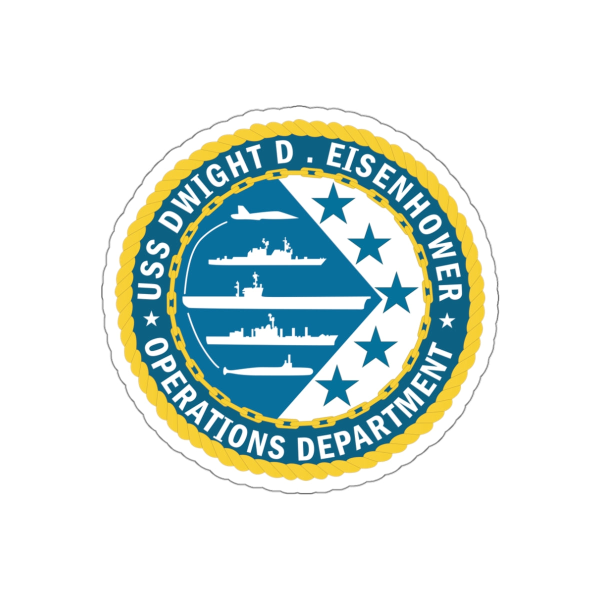 Die-Cut Vinyl Sticker - Navy - USS Dwight D. Eisenhower (CVN-69) - Operations Department wo txt