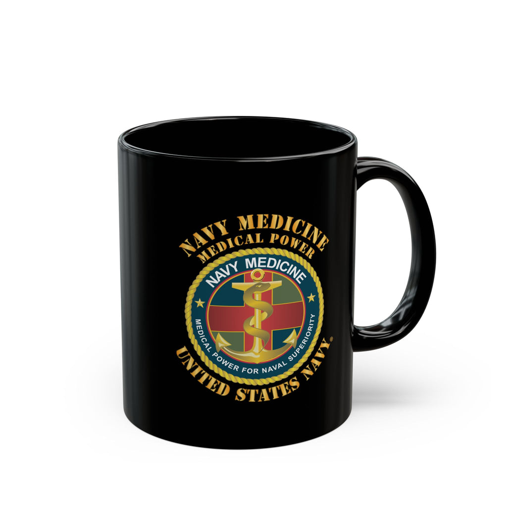 Black Mug (11oz, 15oz) - Navy Medicine - Medical Power for Naval Superiority X 300