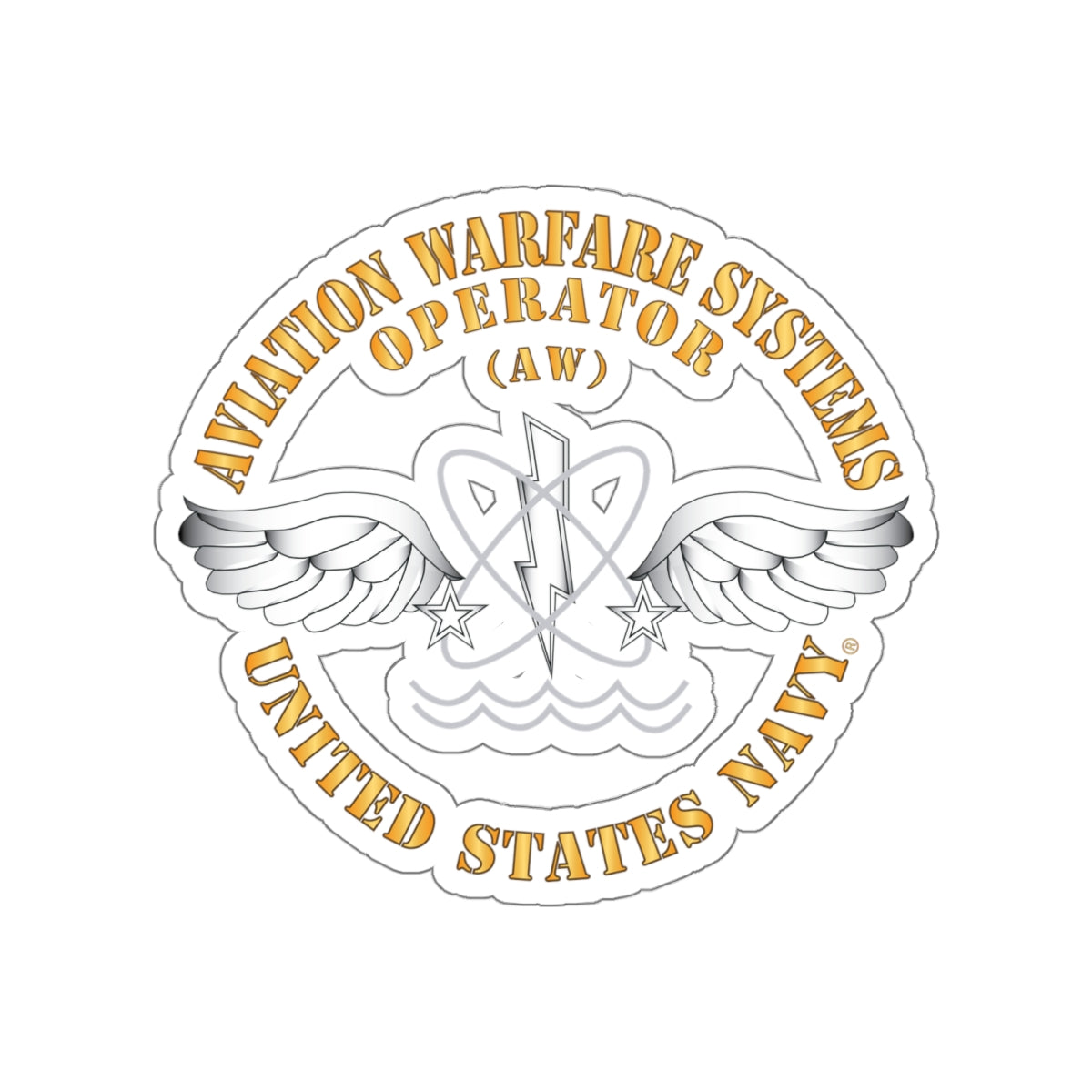 Die-Cut Vinyl Sticker - Navy - Rate - Aviation Warfare Systems Operator (AW)