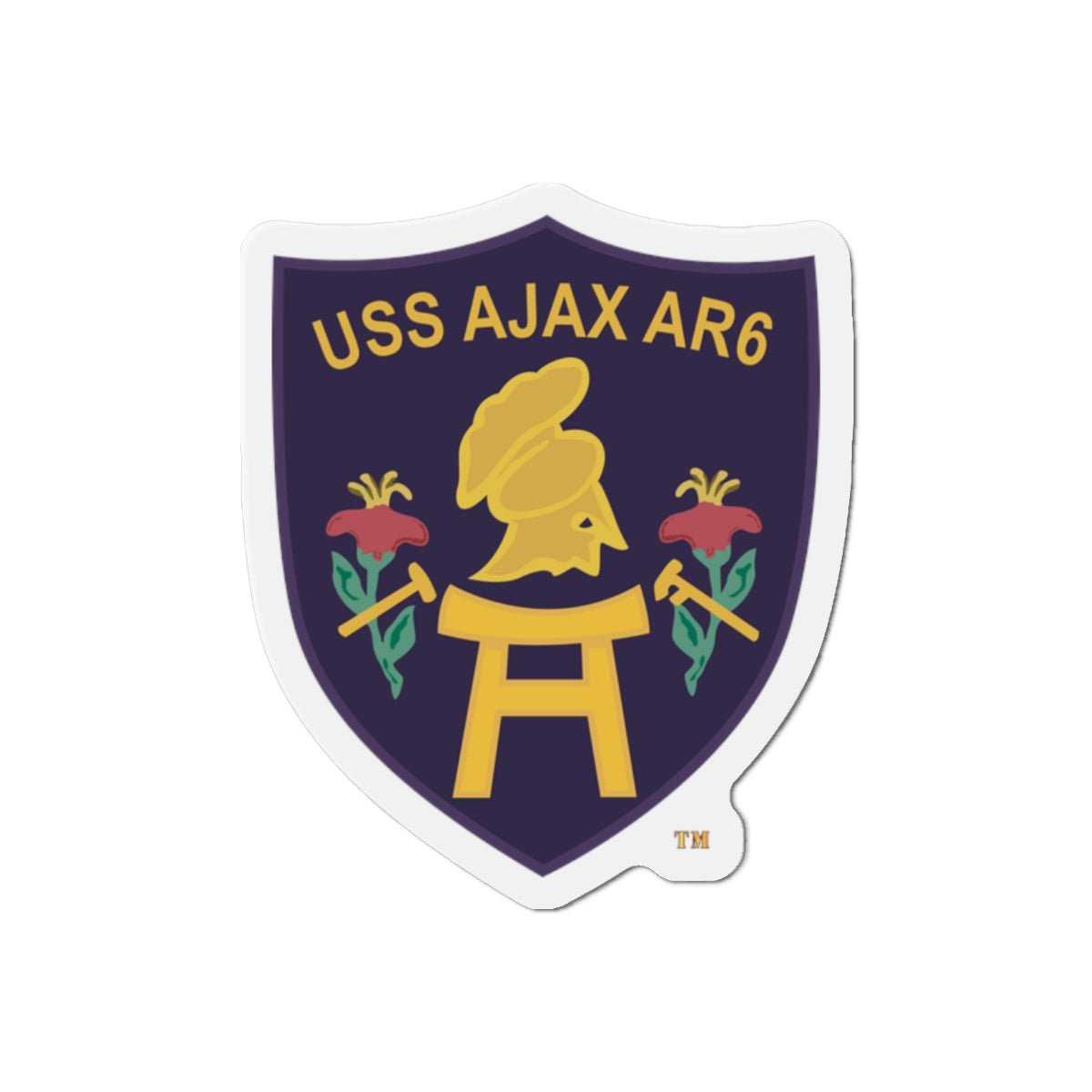 Die-Cut Magnet - Navy - USS Ajax (AR-6) wo txt