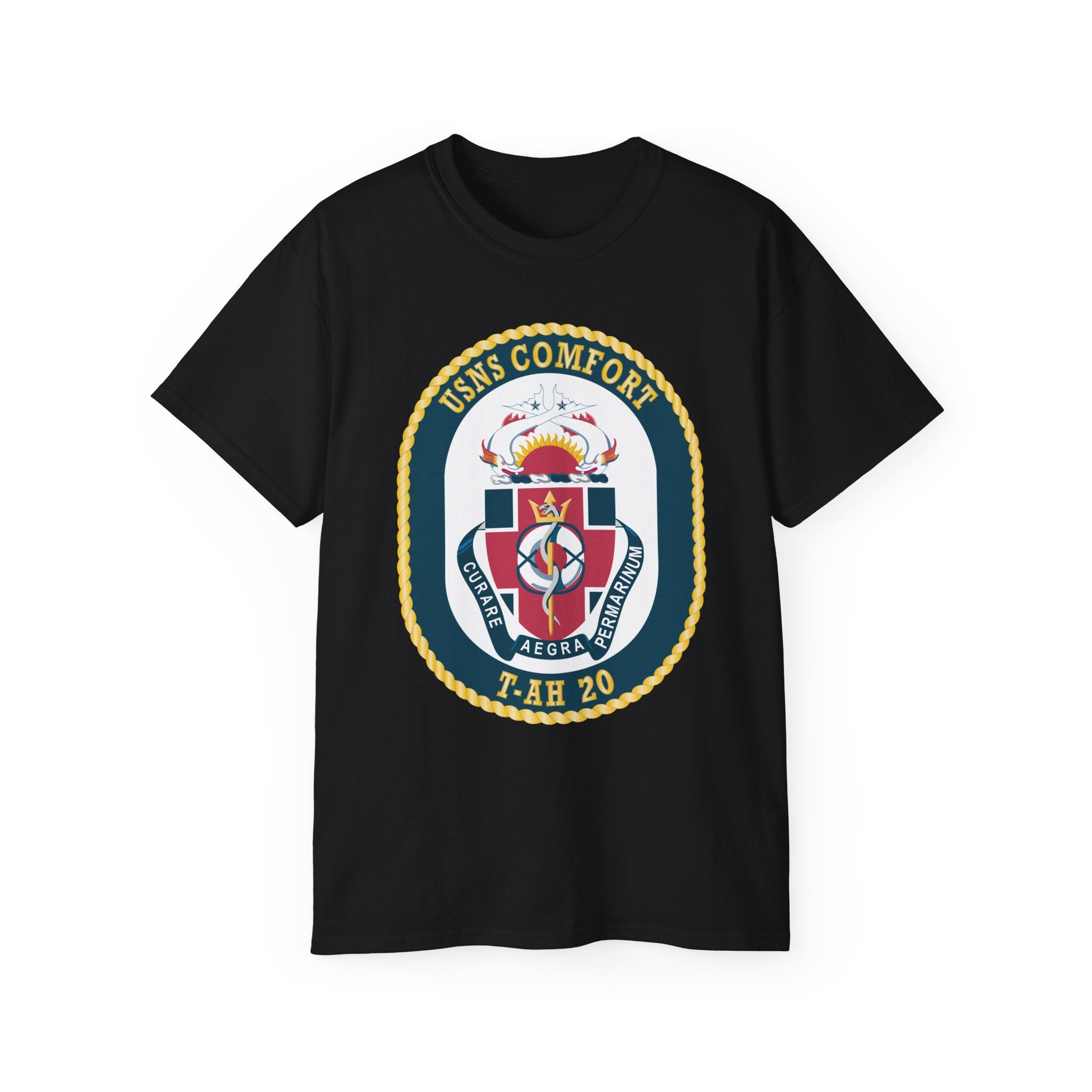 Unisex Ultra Cotton T-Shirt - Navy - USNS Comfort (T-AH 20) wo txt