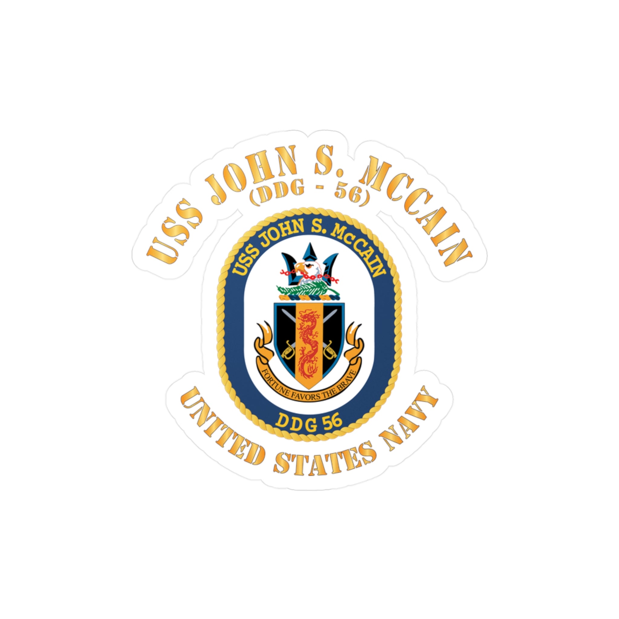 Kiss-Cut Vinyl Decal - Navy - USS John S. McCain (DDG-56)