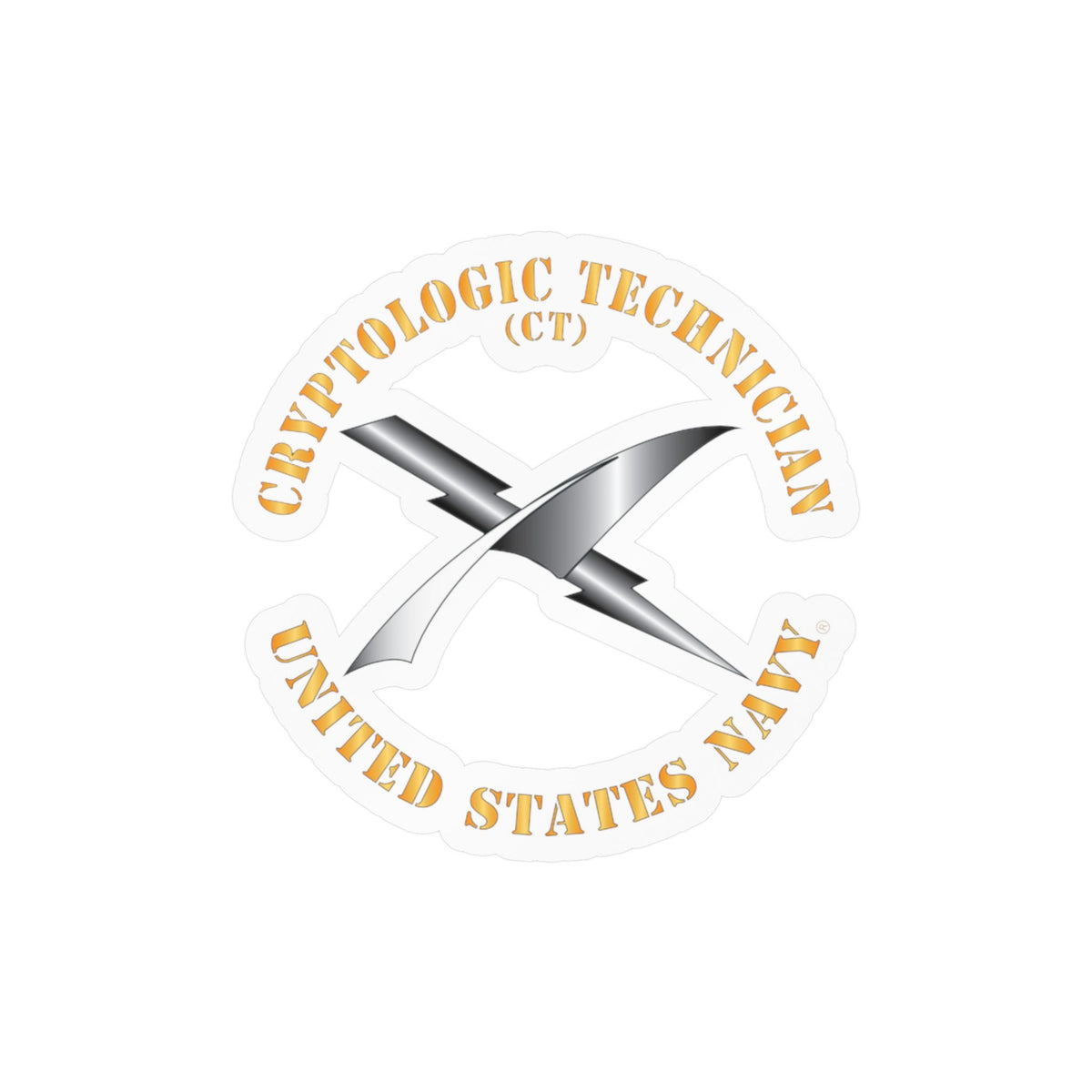 Kiss-Cut Vinyl Decal - Navy - Rate - Cryptologic Technician (CT)