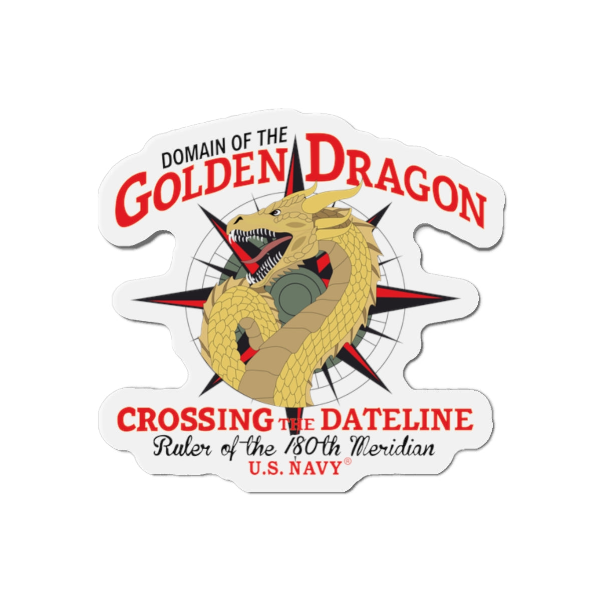 Die-Cut Magnet - Navy - Domain of the Golden Dragon wo Txt X 300