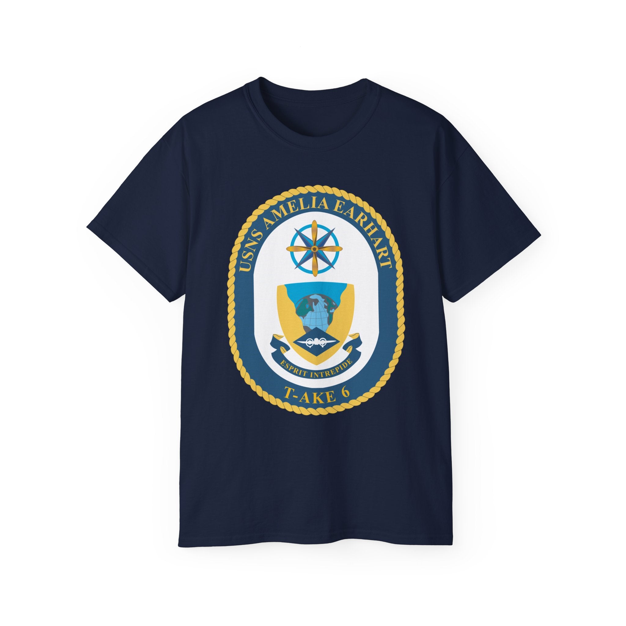 Unisex Ultra Cotton T-Shirt - Navy - USNS Amelia Earhart (T-AKE 6) wo txt