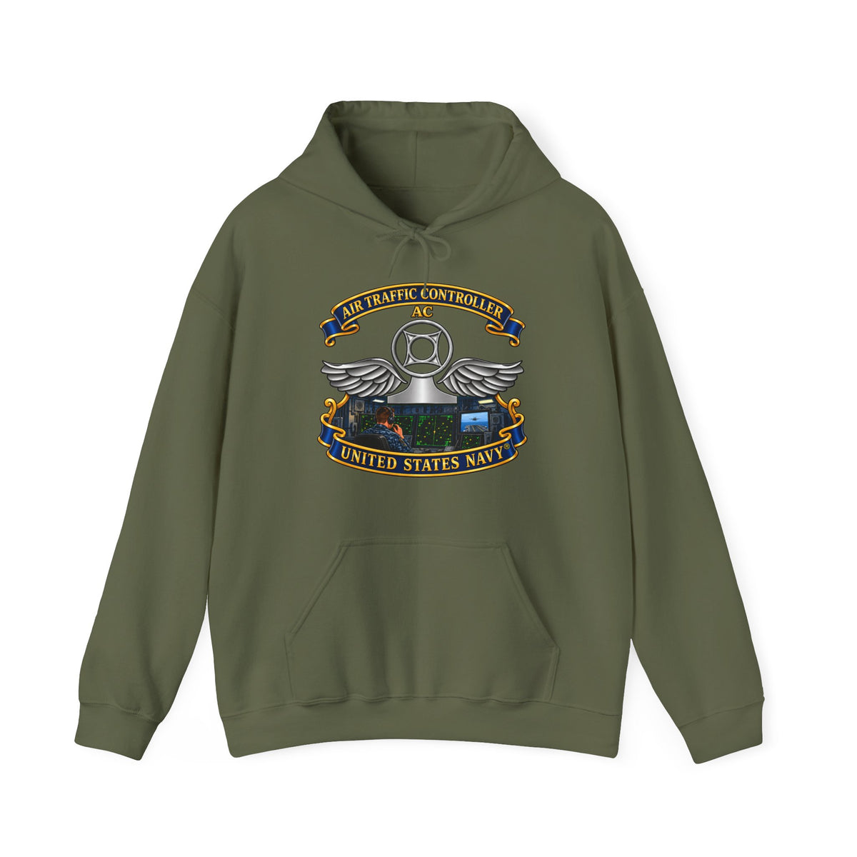 Unisex Heavy Blend™ Hoodies - Navy - Rate - Air Traffic Controller (AC) - Shipboard Version  3D - Enhanced