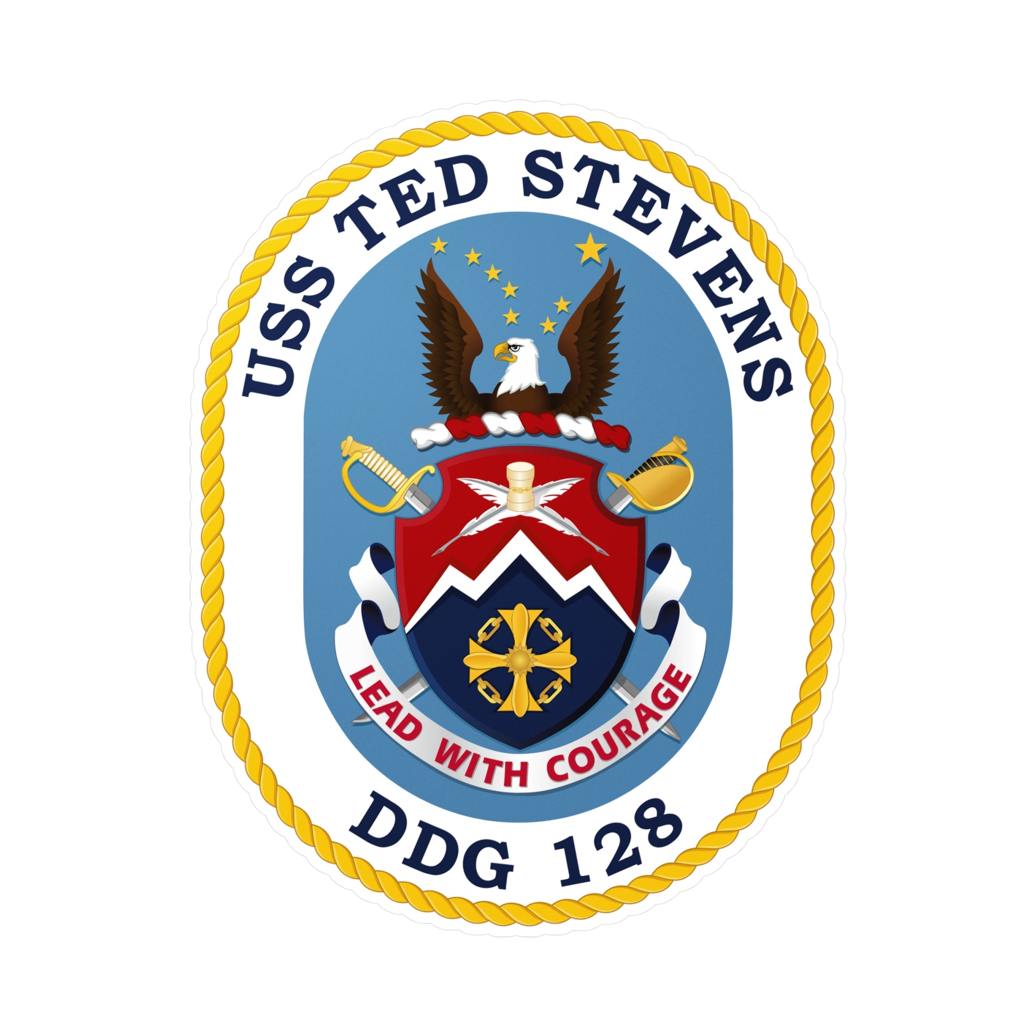 Kiss-Cut Vinyl Decal - Navy - USS Ted Stevens (DDG-128) wo txt