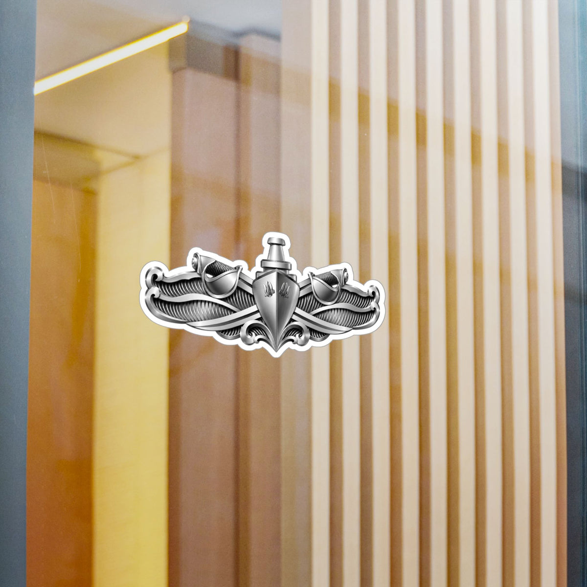 Kiss-Cut Vinyl Decal - Navy - Badge - Enlisted Surface Warfare Specialist (ESWS) wo txt - 3D - Enhanced