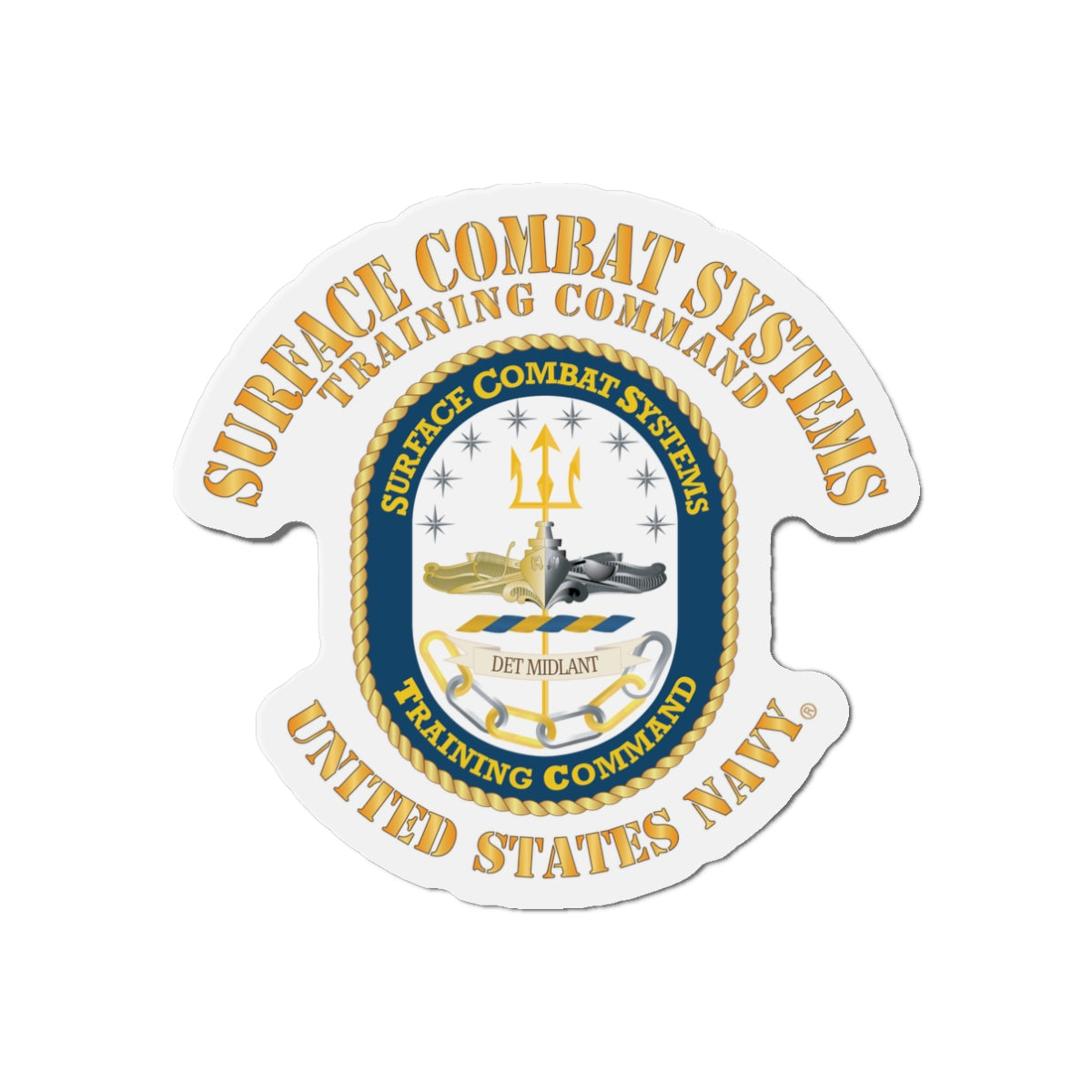 Die-Cut Magnet - Navy - Surface Combat Systems Training Command - DET MIDLANT