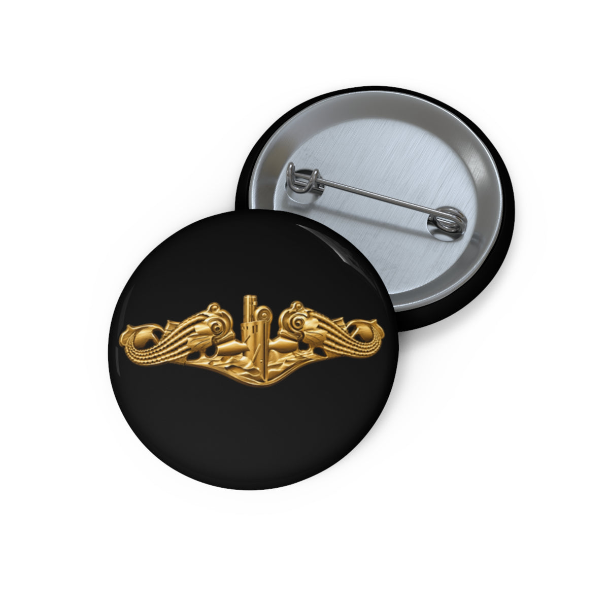 Pin Button - Navy - Badge - Submarine Warfare wo txt - Officer - 3D - Enhanced