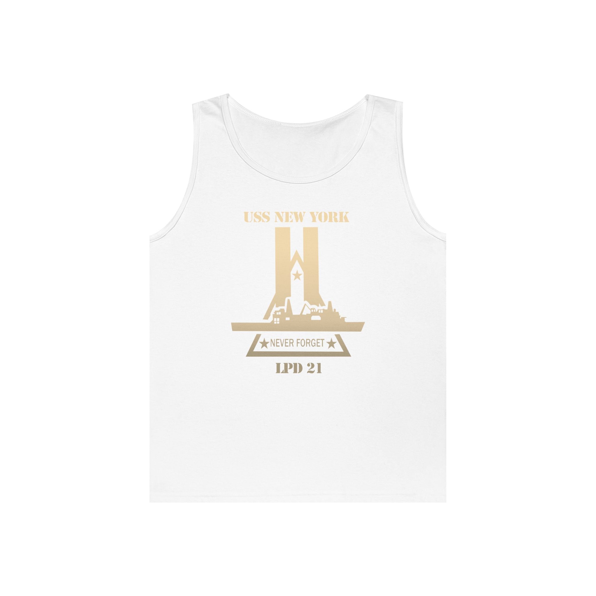 Unisex Heavy Cotton Tank Top - Navy - USS New York (LPD-21) wo Txt X 300