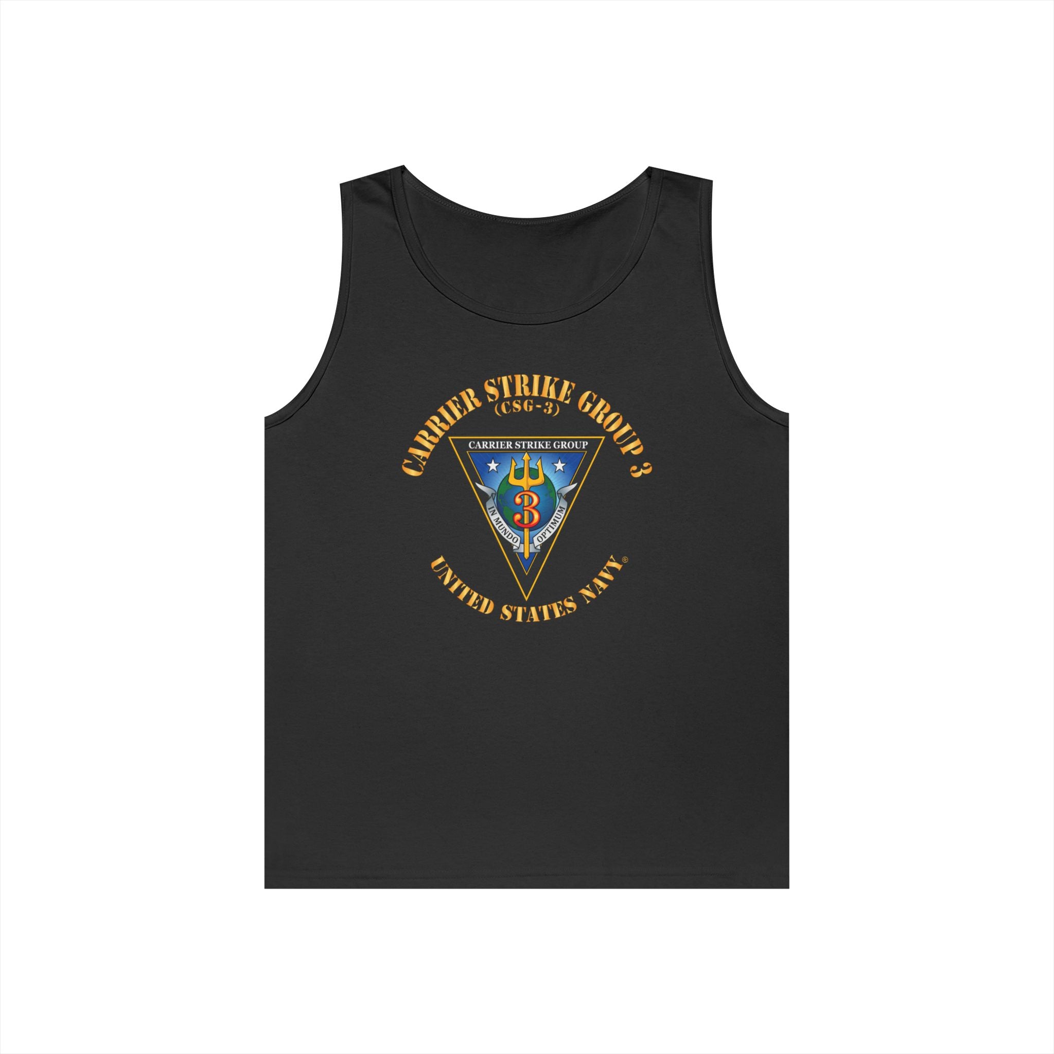 Unisex Heavy Cotton Tank Top - Navy - Carrier Strike Group 3 (CSG-3)