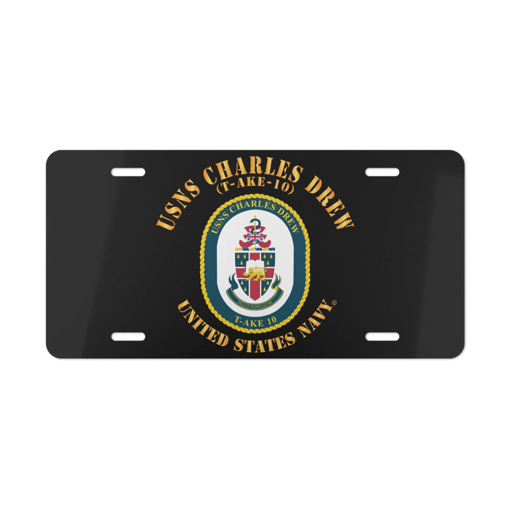Vanity License Plate - Navy - USNS Charles Drew (T-AKE 10)