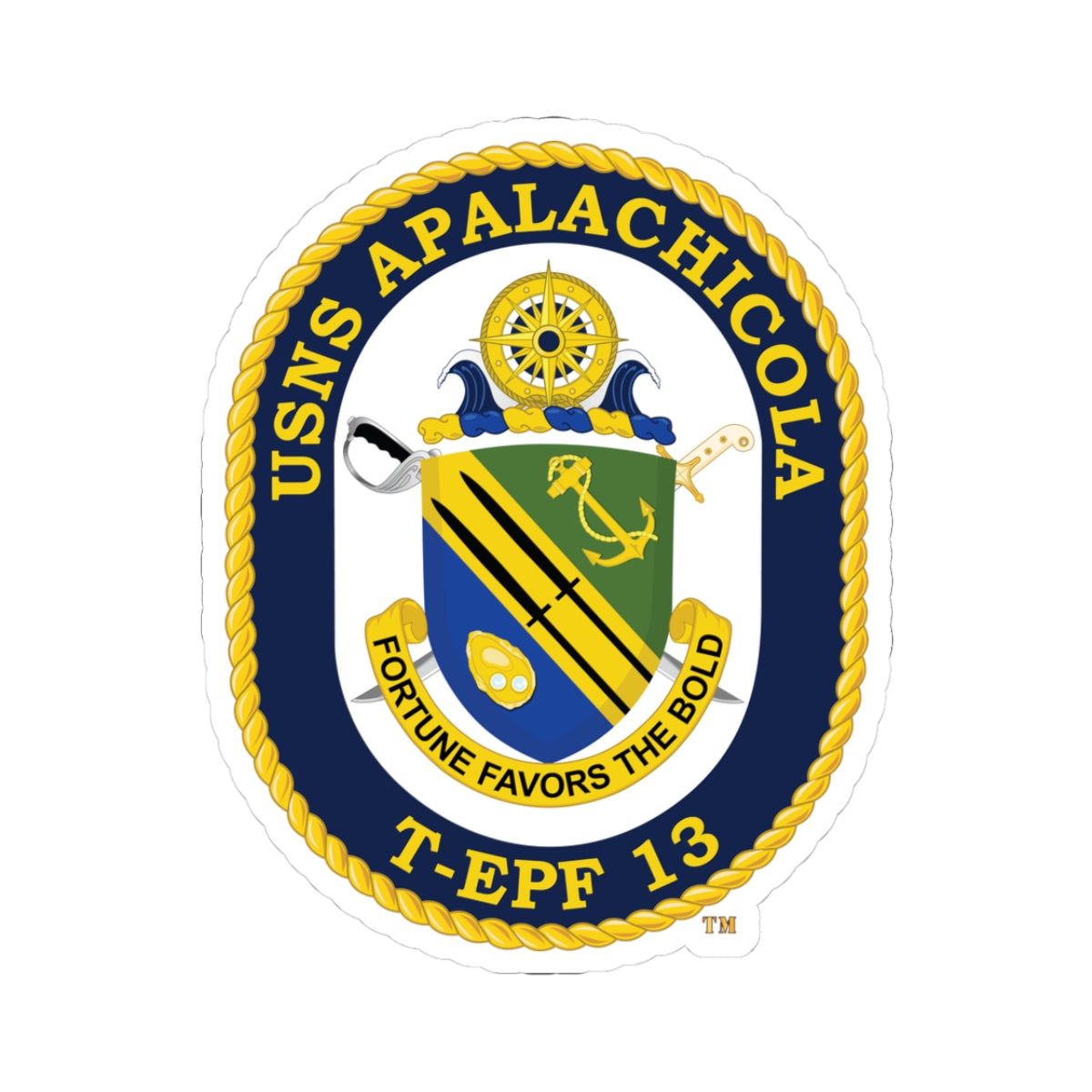 Kiss-Cut Stickers - Navy - USNS Apalachicola (T-EPF 13) wo txt