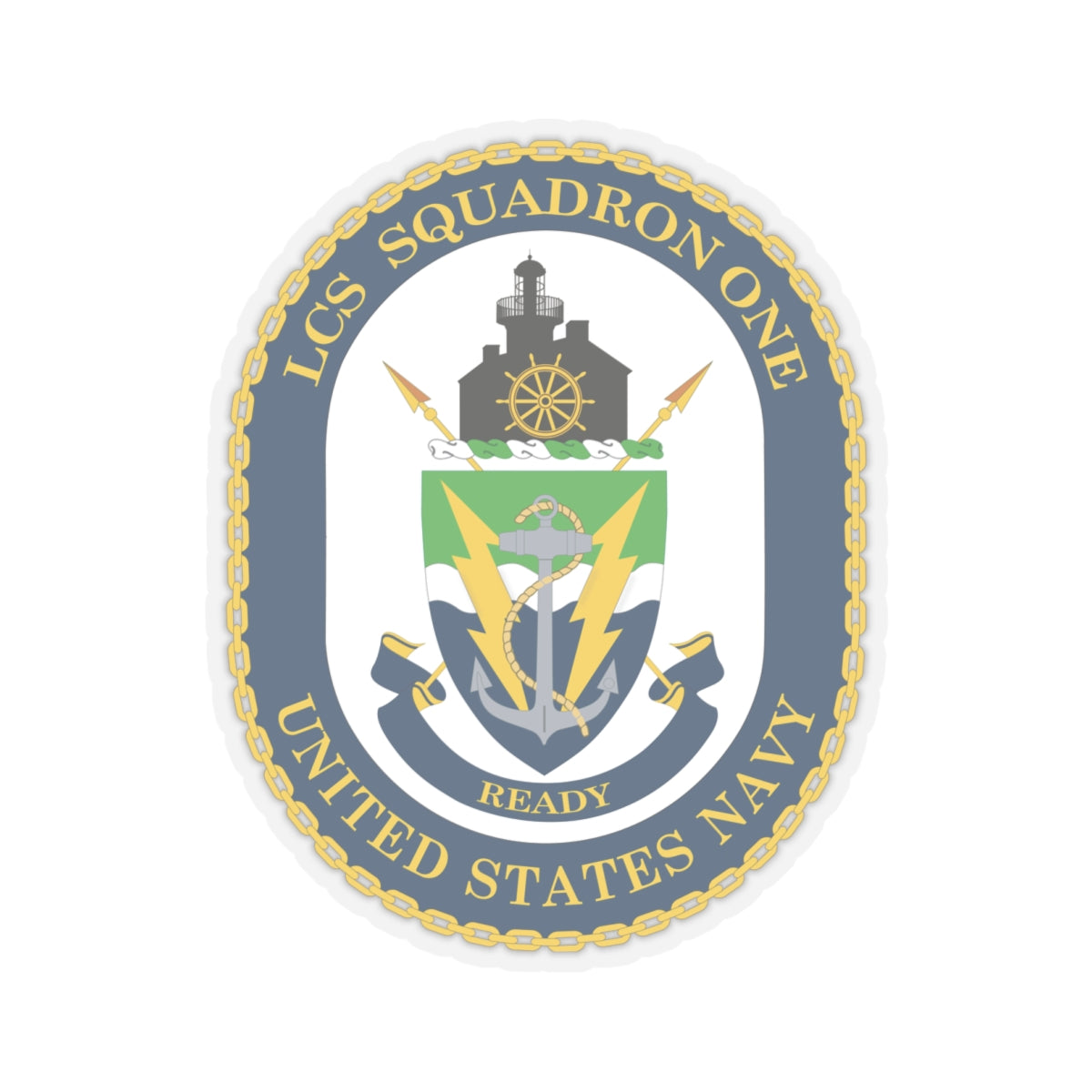 Kiss-Cut Stickers - Navy - LCS Squadron One (LCSRON 1) wo txt