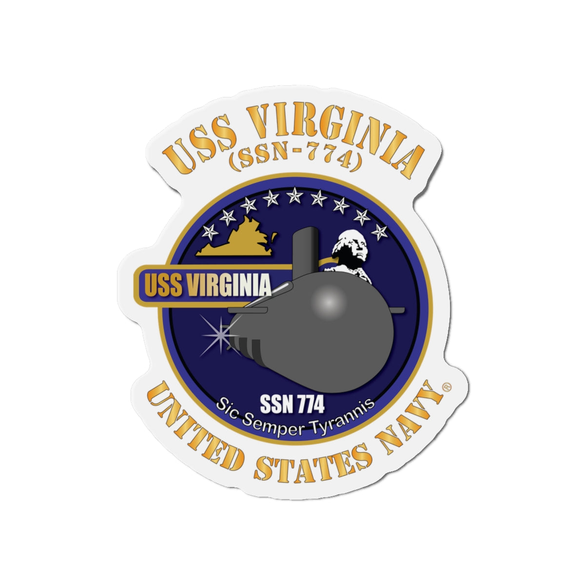 Die-Cut Magnet - Navy - USS Virginia (SSN-774) X 300