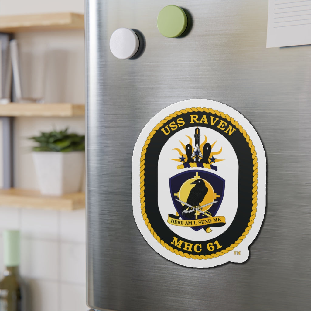 Die-Cut Magnet - Navy - USS Raven (MHC-61) wo txt