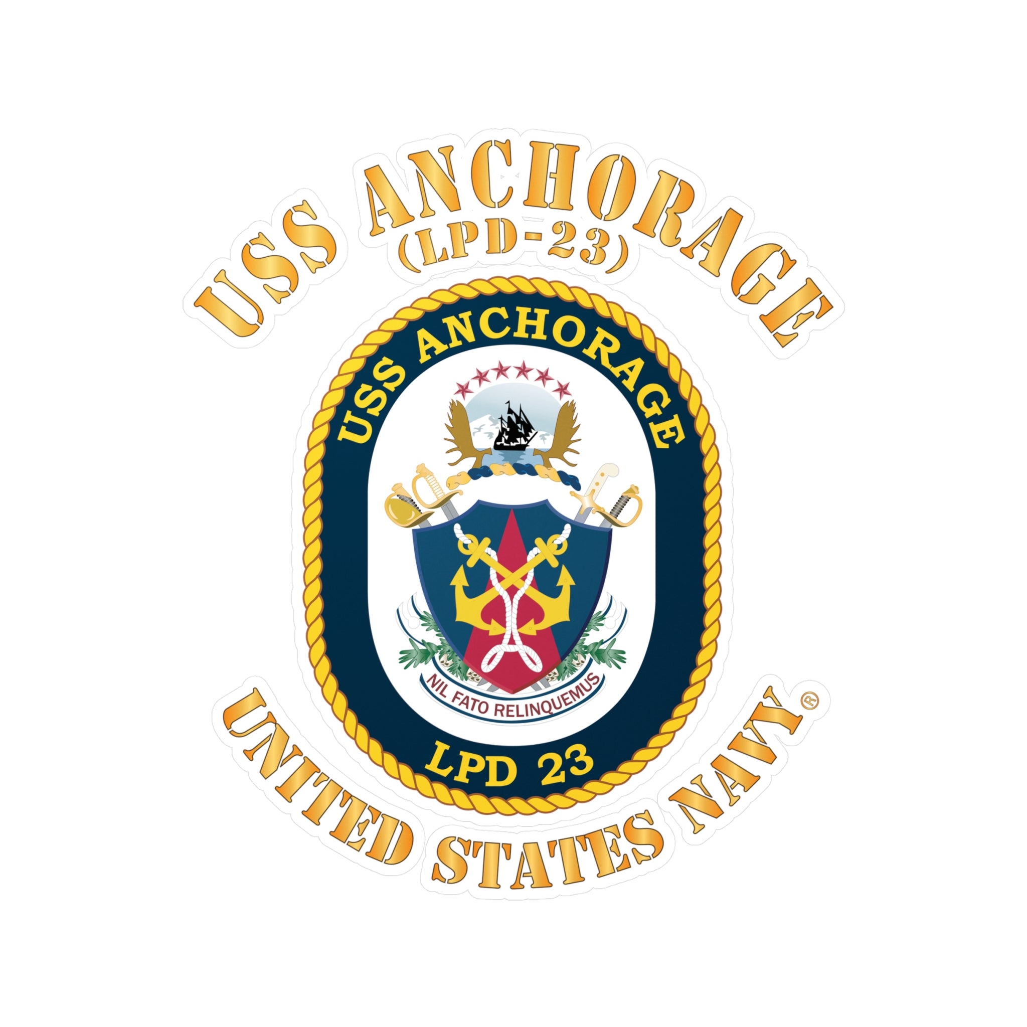 Kiss-Cut Vinyl Decal - Navy - USS Anchorage (LPD-23)