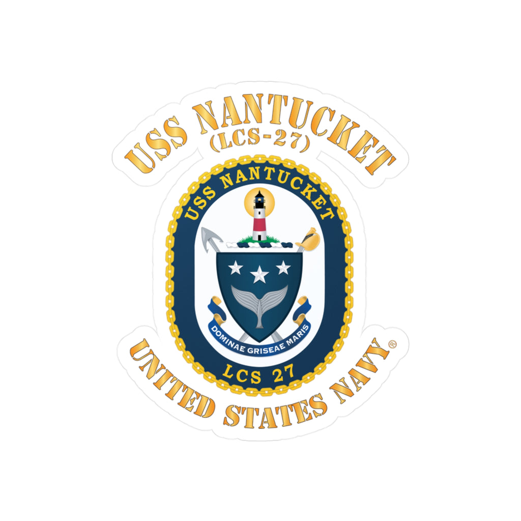 Kiss-Cut Vinyl Decal - Navy - USS Nantucket (LCS-27)