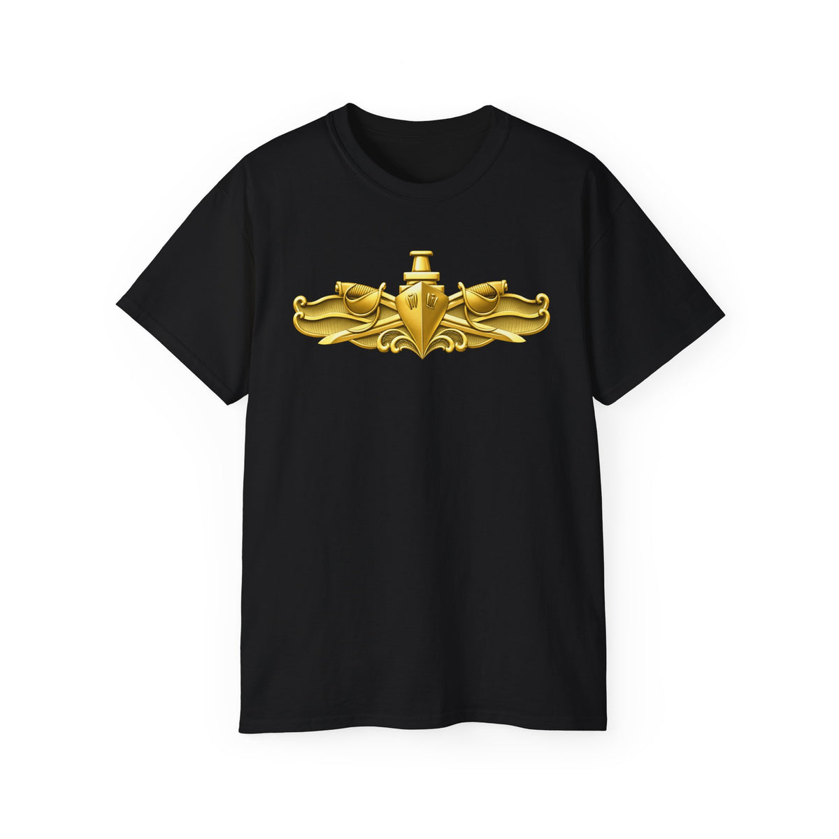 Unisex Ultra Cotton T-Shirt - Navy - Badge - Surface Warfare Officer (SWO) wo txt - 3D - Enhanced