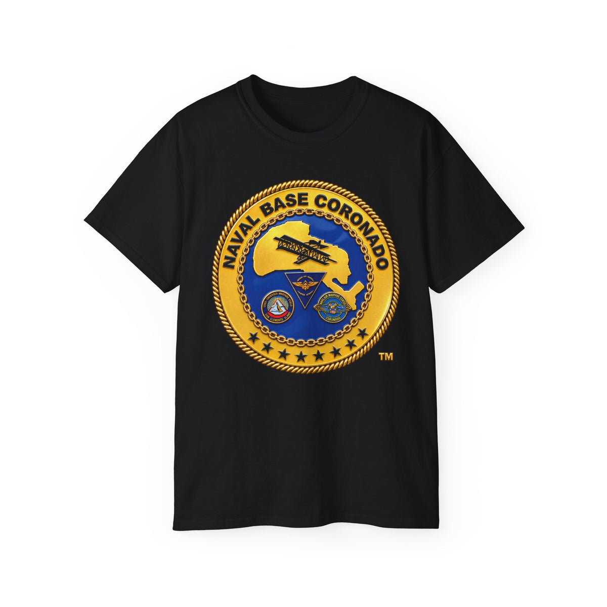 Unisex Ultra Cotton T-Shirt - Navy - Naval Base Coronado - Crest - 3D - Enhanced