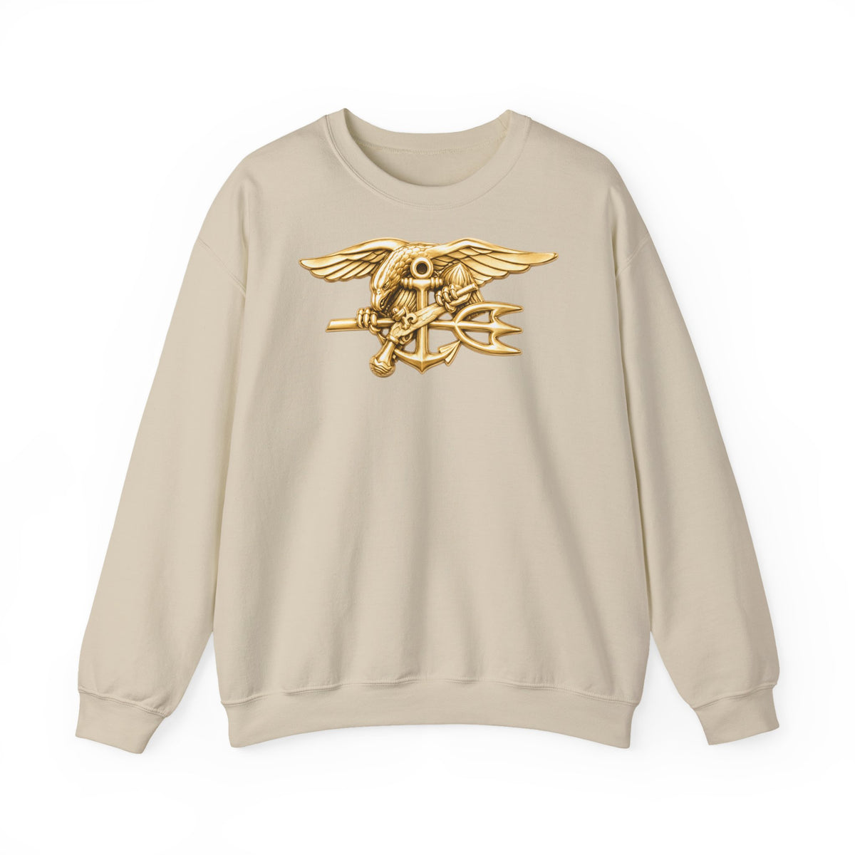 Unisex Heavy Blend™ Crewneck Sweatshirt - Navy - Badge - Special Warfare insignia wo txt - 3D - Enhanced
