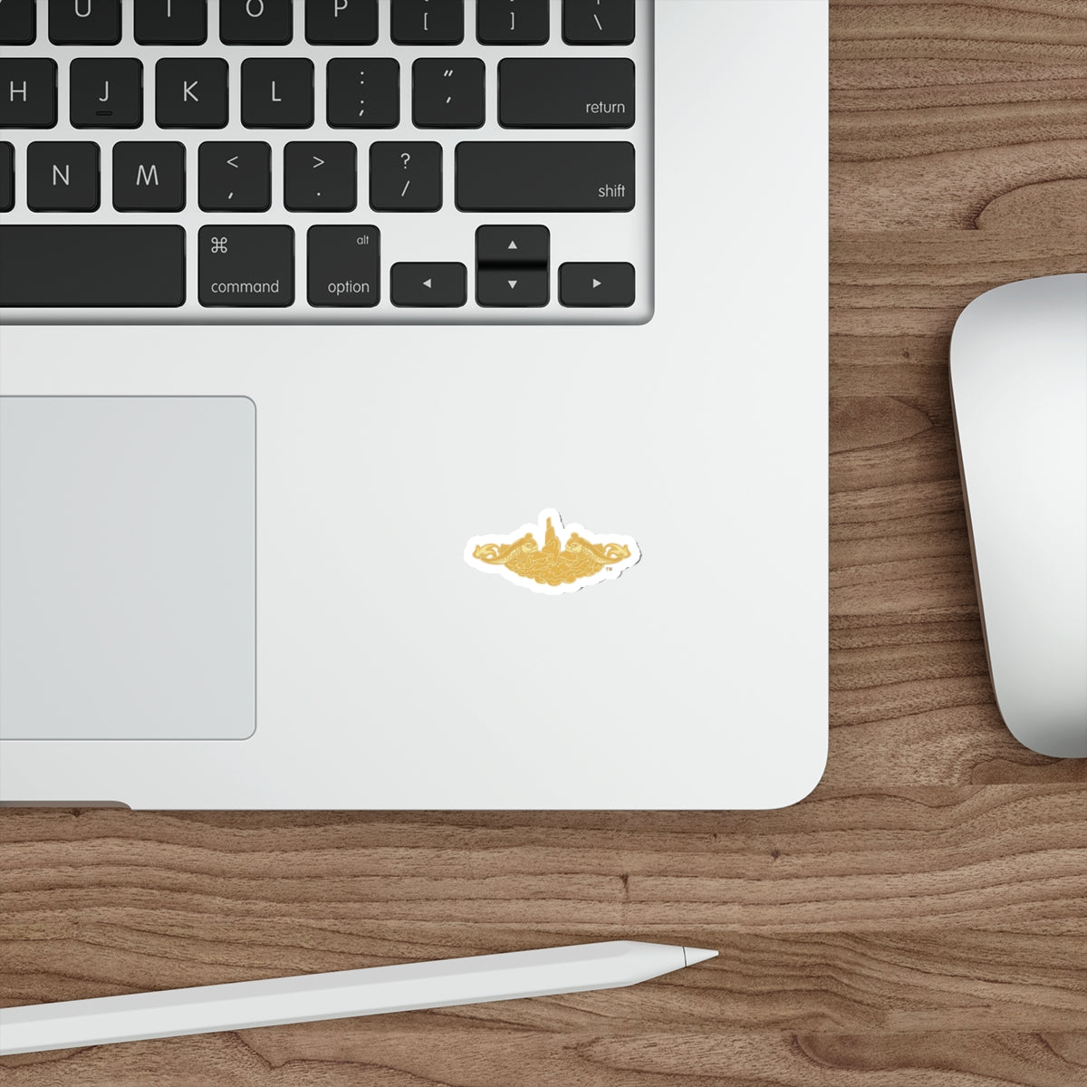 Die-Cut Vinyl Sticker - Navy - Submarine Badge - Gold wo Txt