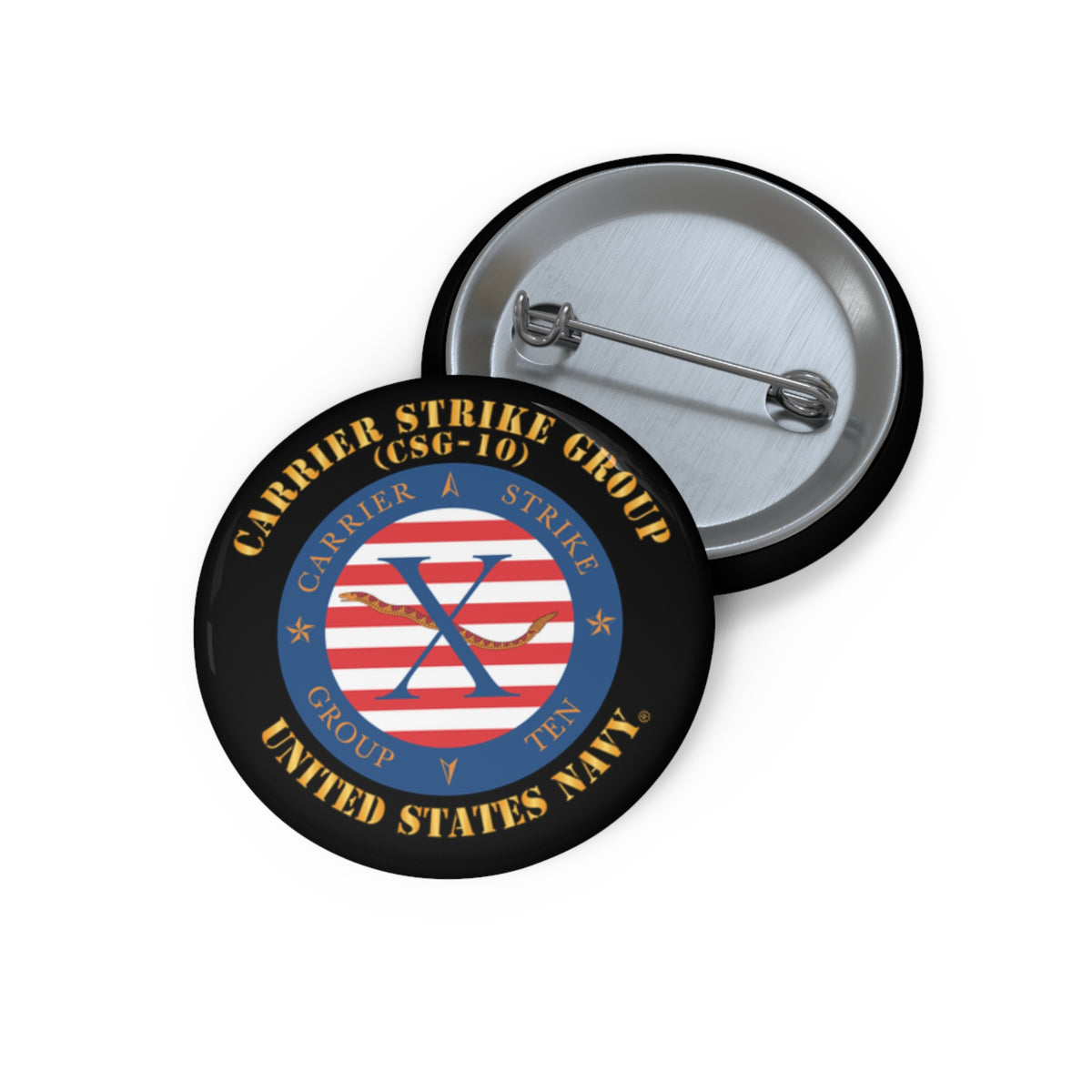 Custom Pin Button - Navy - Carrier Strike Group 10 (CSG-10) X 300