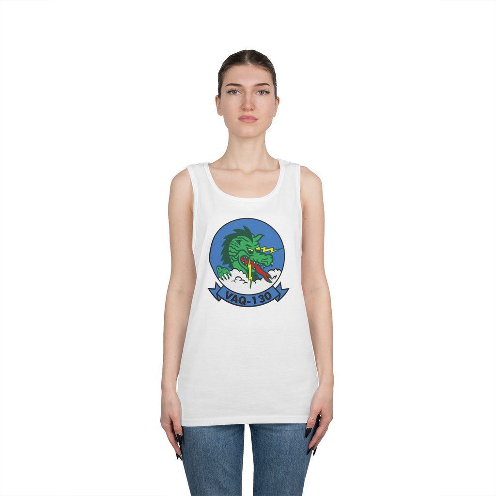 Unisex Heavy Cotton Tank Top - Navy - Electronic Attack Squadron 130 (VAQ-130) wo txt