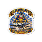 Die-Cut Magnet - Navy - Naval Air Station Oceana - Crest with Aircraft - United States Navy - 3D - Enhanced