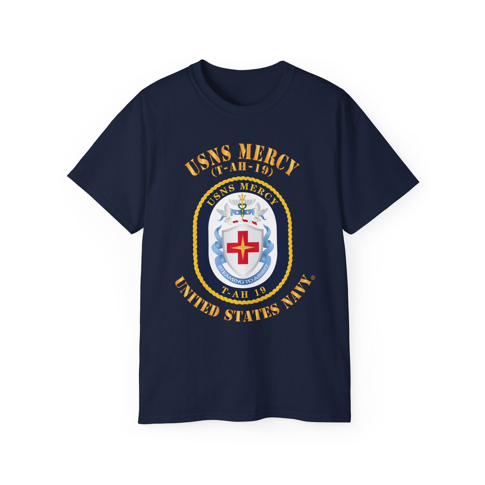 Unisex Ultra Cotton T-Shirt - Navy - USNS Mercy (T-AH-19)