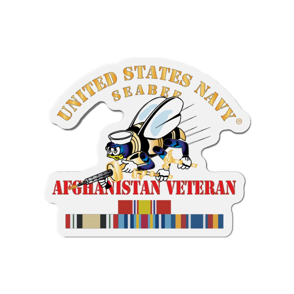 Die-Cut Magnet - Navy - Seabee - Afghanistan Veteran