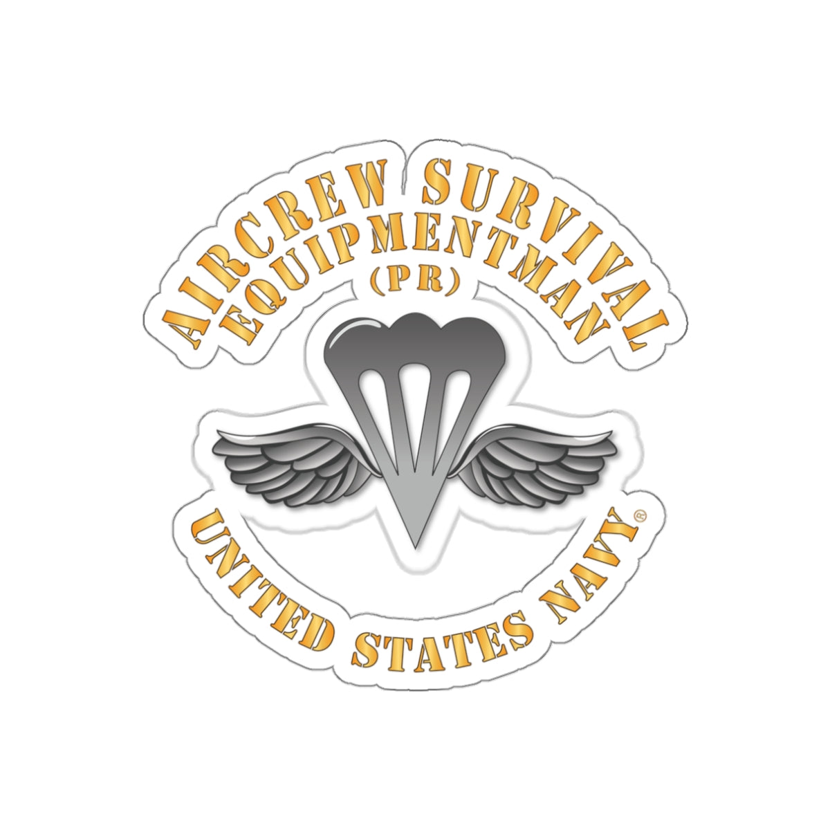 Die-Cut Vinyl Sticker - Navy - Rate - Aircrew Survival Equipmentman (PR)