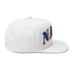 US Navy Embroidered Flat Bill Hat — Retro Varsity Military Style