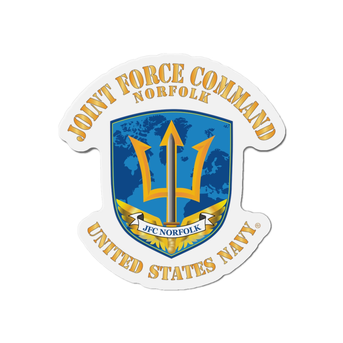 Die-Cut Magnet - Navy - Joint Force Command - Norfolk
