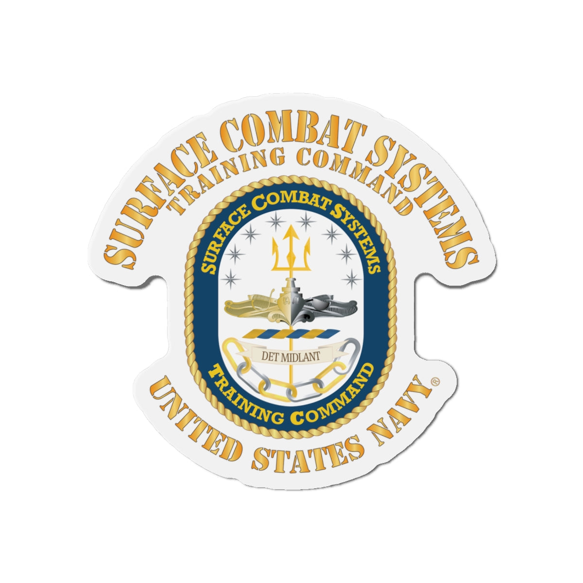 Die-Cut Magnet - Navy - Surface Combat Systems Training Command - DET MIDLANT