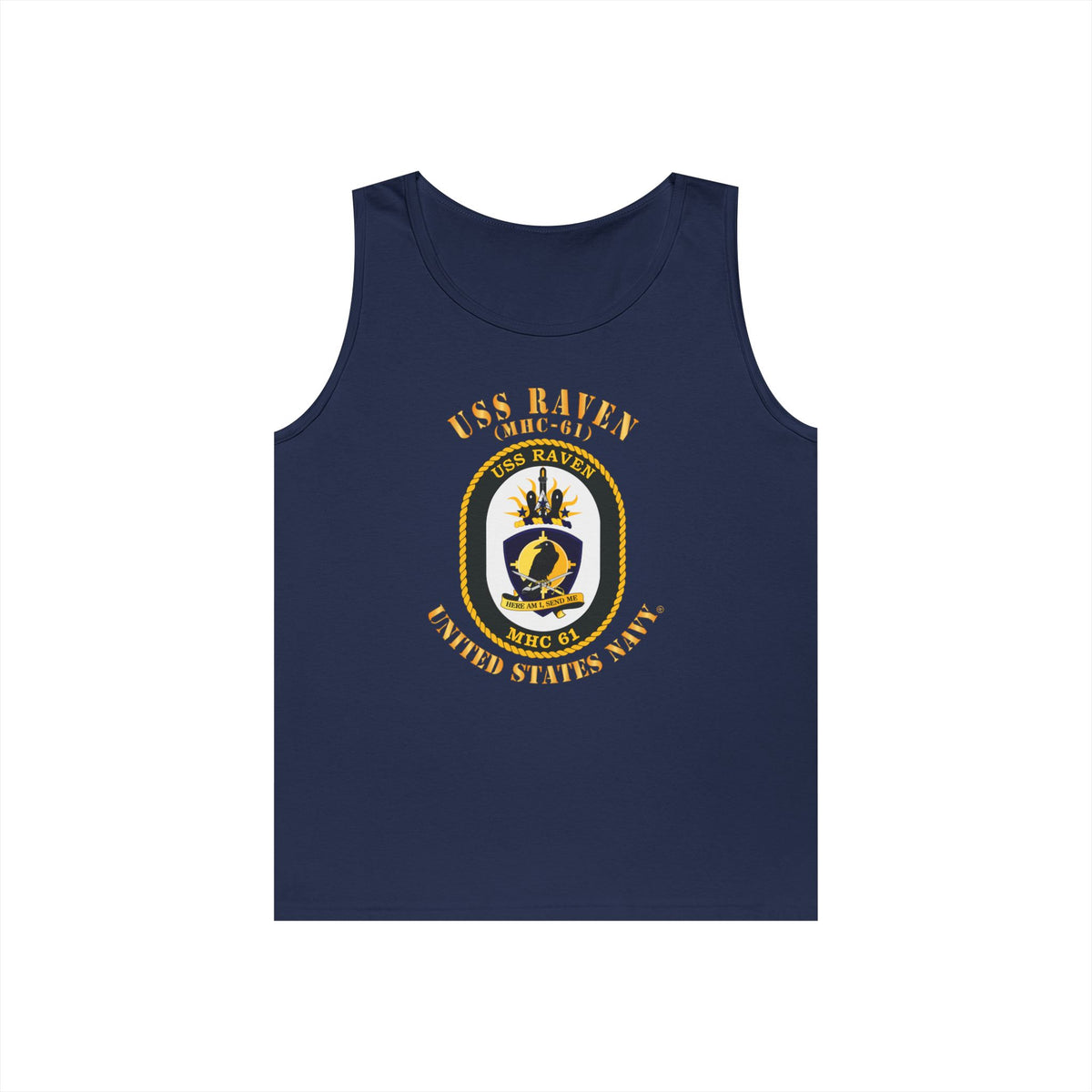 Unisex Heavy Cotton Tank Top - Navy - USS Raven (MHC-61)
