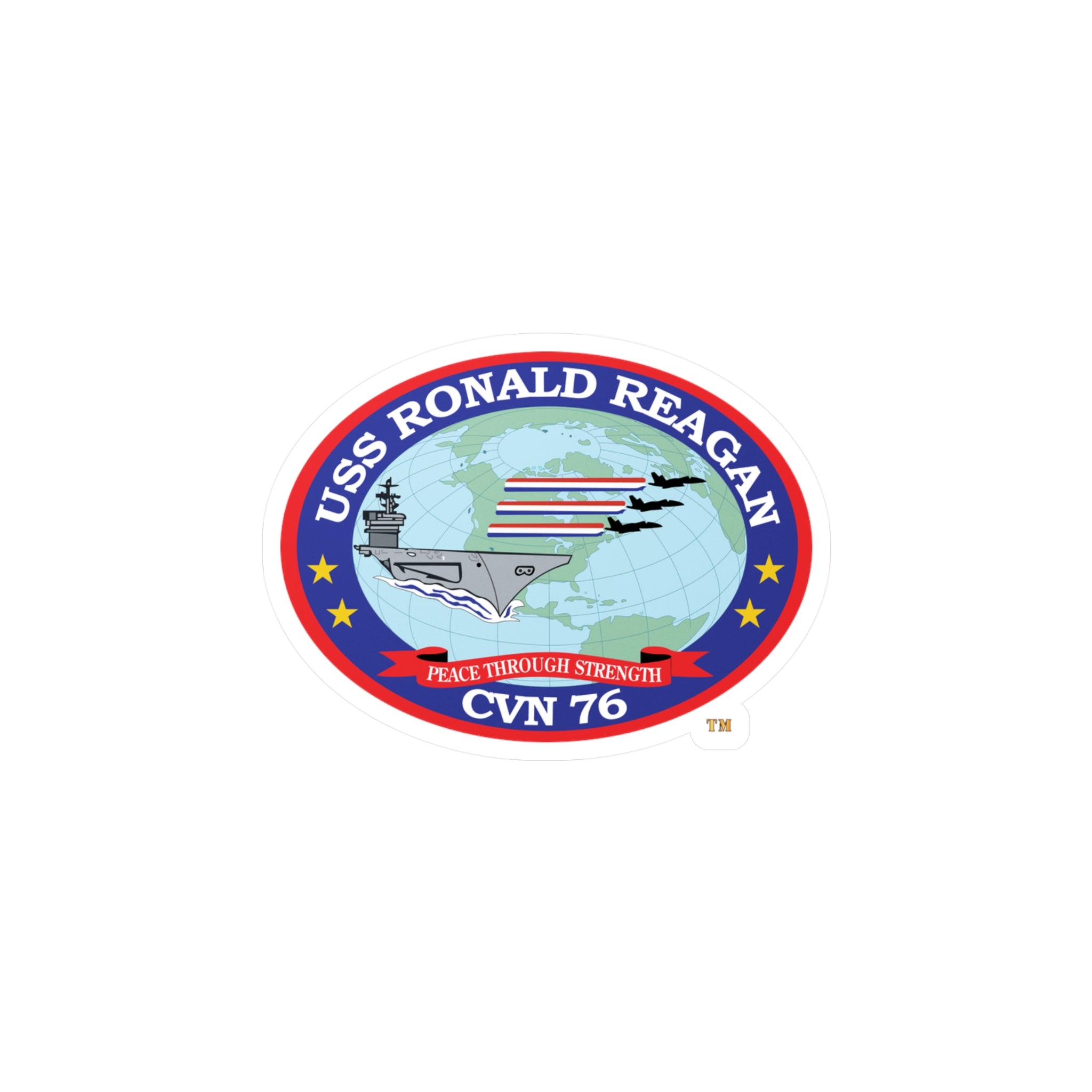 Kiss-Cut Vinyl Decal - Navy - USS Ronald Reagan (CVN-76) wo txt X 300