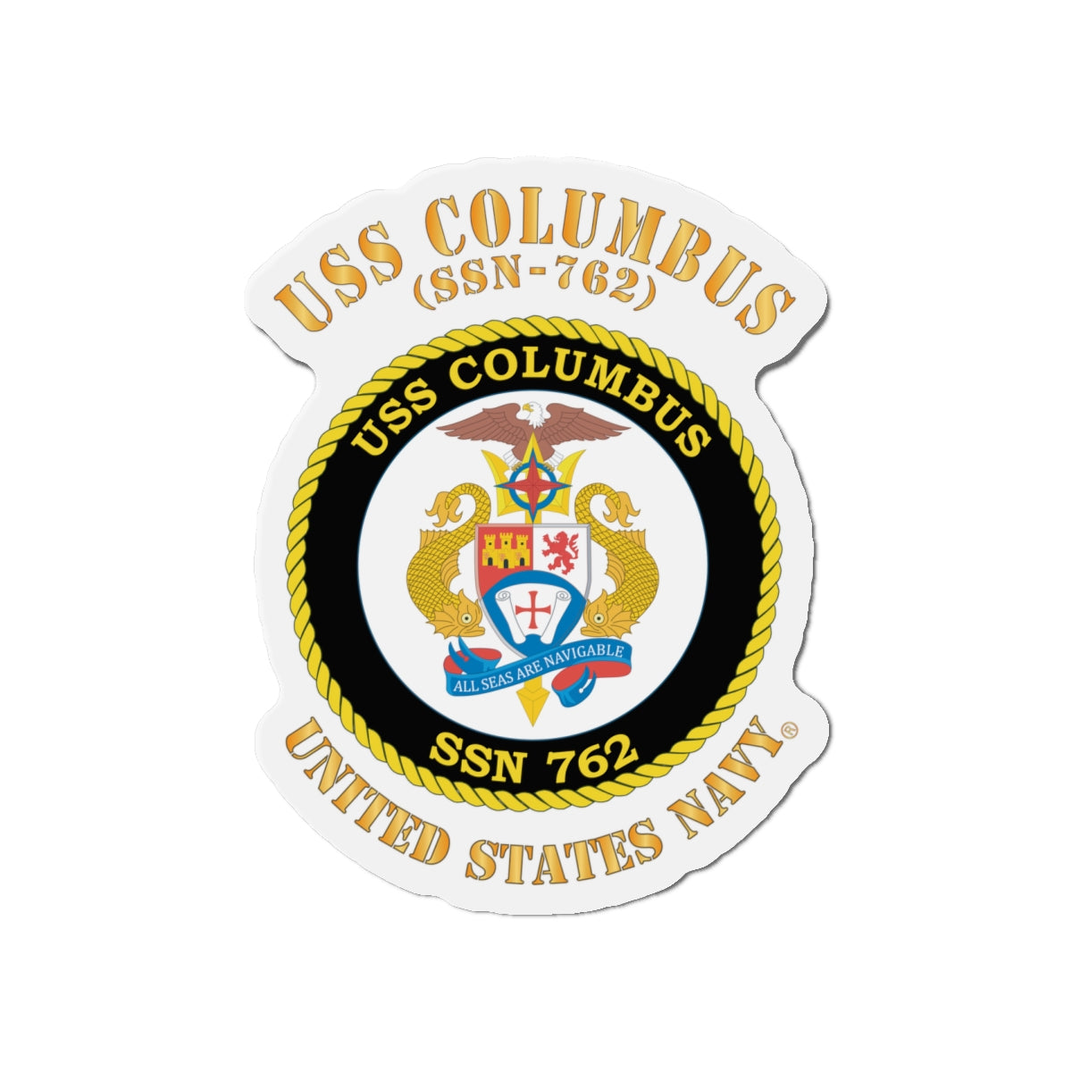 Die-Cut Magnet - Navy - USS Columbus (SSN-762)