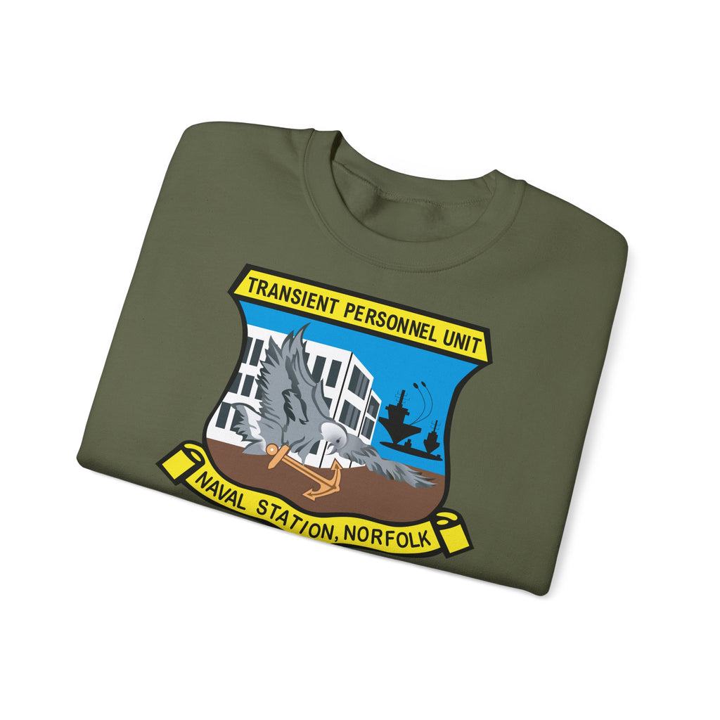 Unisex Heavy Blend™ Crewneck Sweatshirt - Navy - Transient Personnel Unit - Naval Station Norfolk wo Txt