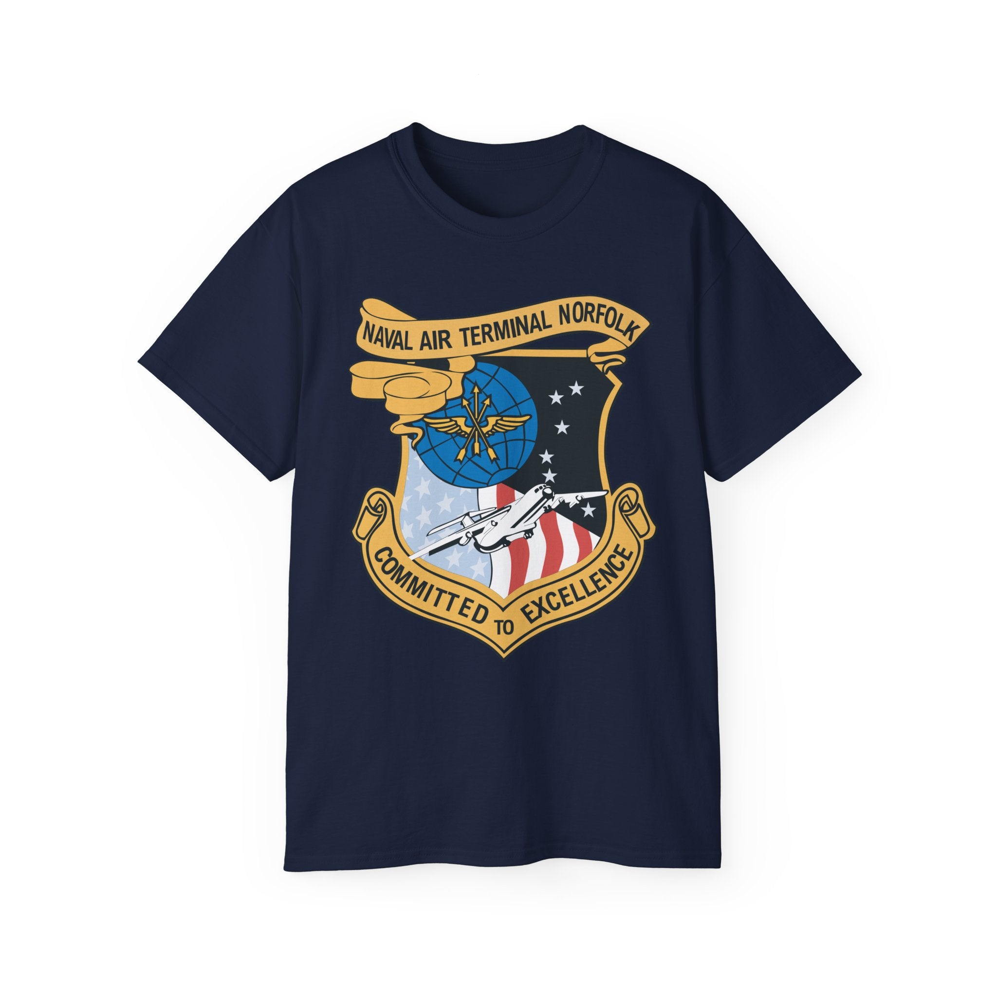 Unisex Ultra Cotton T-Shirt - Navy - Naval Air Terminal Norfolk wo Txt