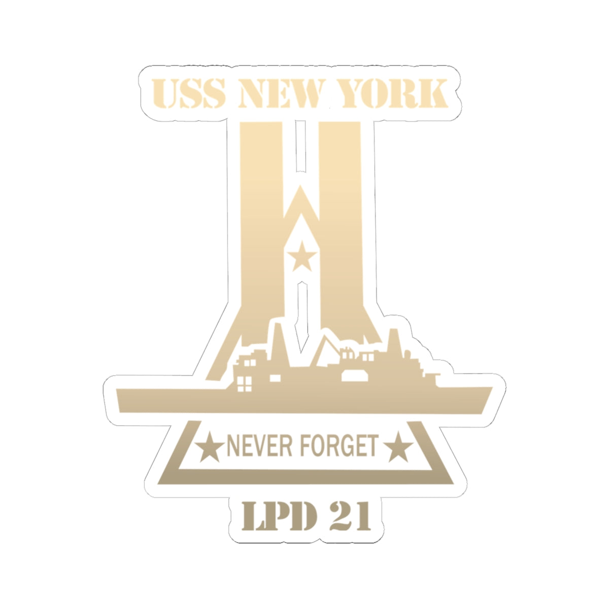 Kiss-Cut Stickers - Navy - USS New York (LPD-21) wo Txt X 300