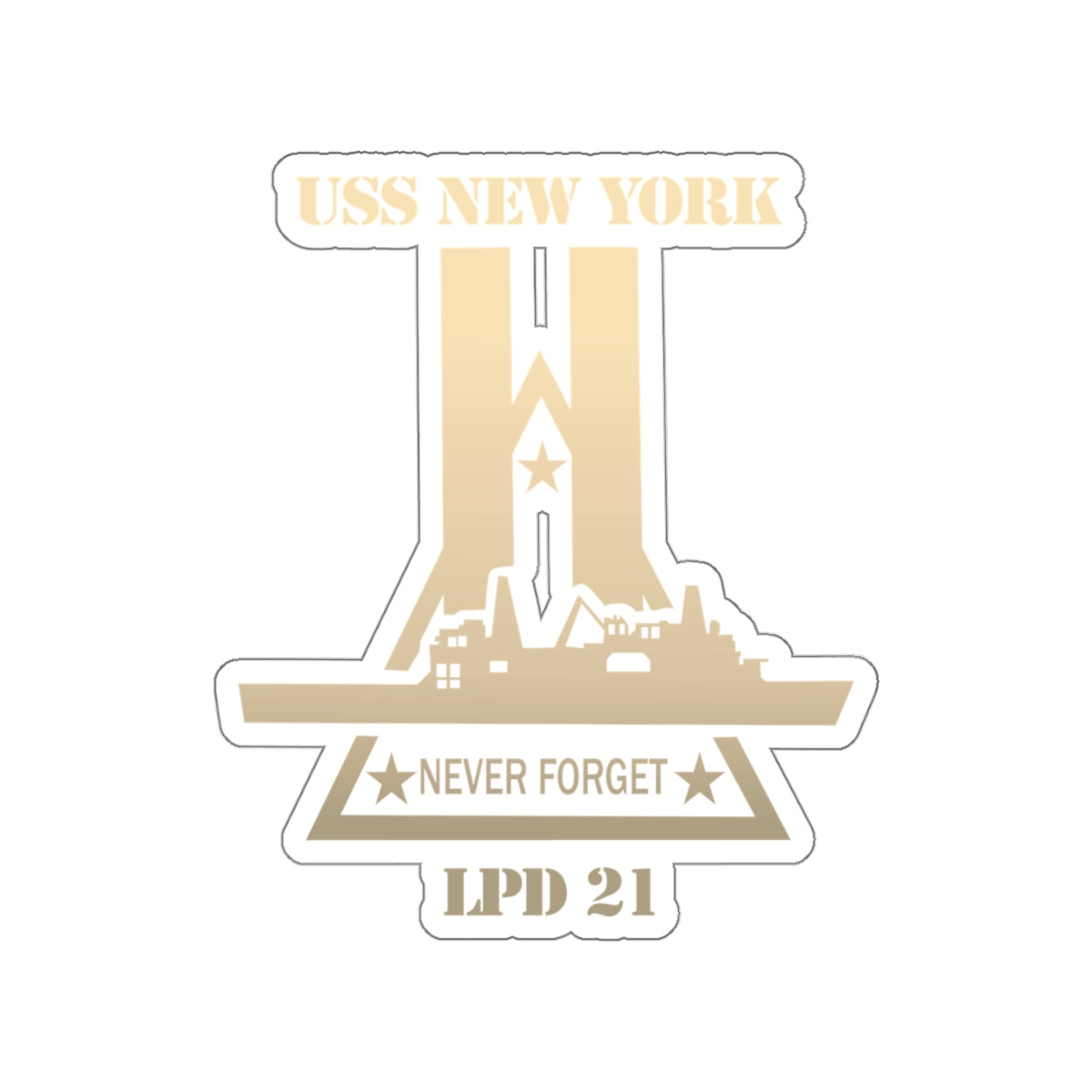 Die-Cut Vinyl Sticker - Navy - USS New York (LPD-21) wo Txt X 300