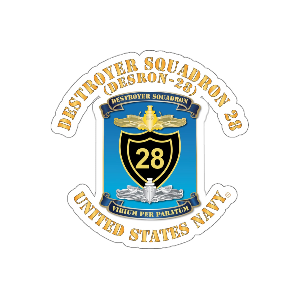 Die-Cut Vinyl Sticker - Navy - Destroyer Squadron 23 (DESRON-23)