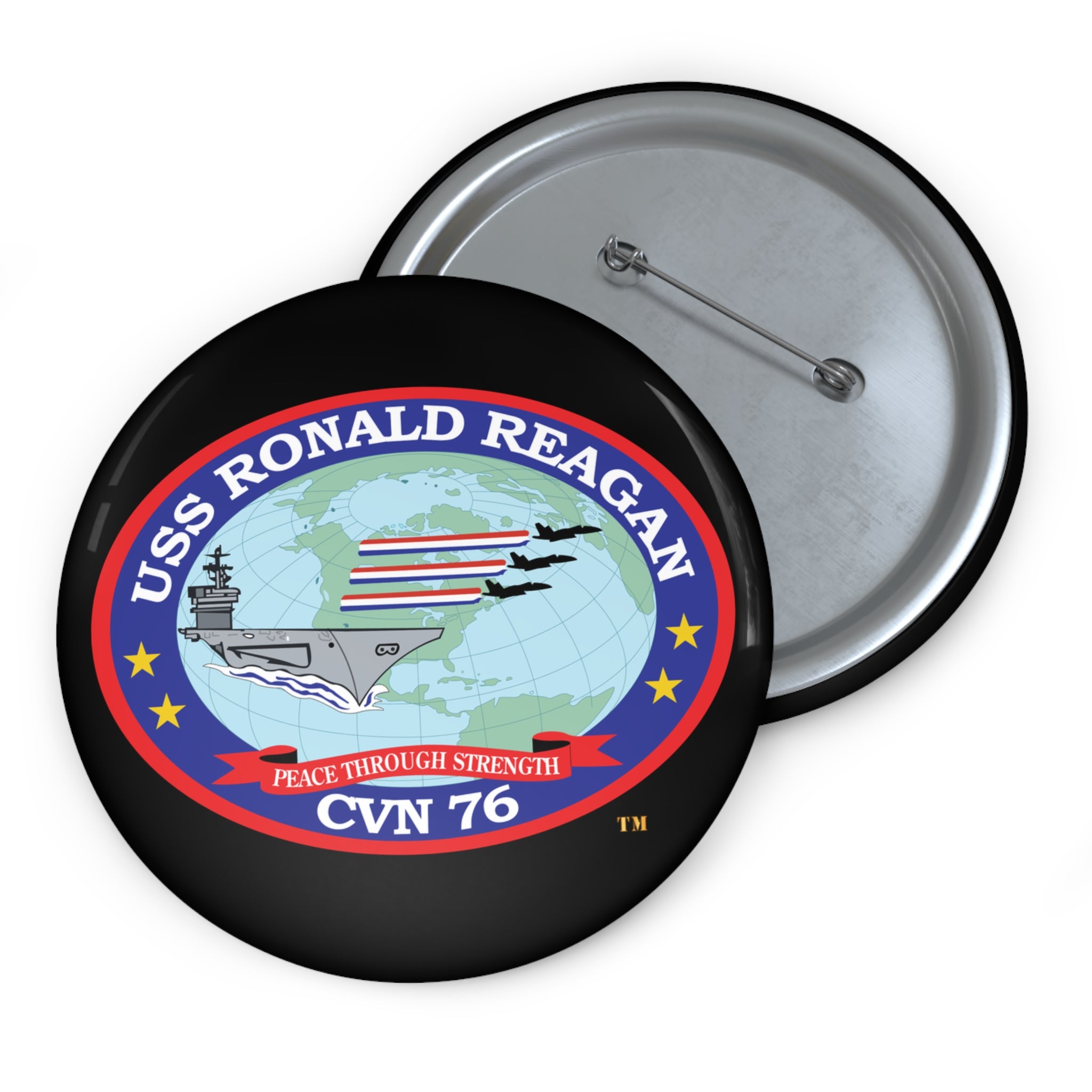 Custom Pin Button - Navy - USS Ronald Reagan (CVN-76) wo txt X 300