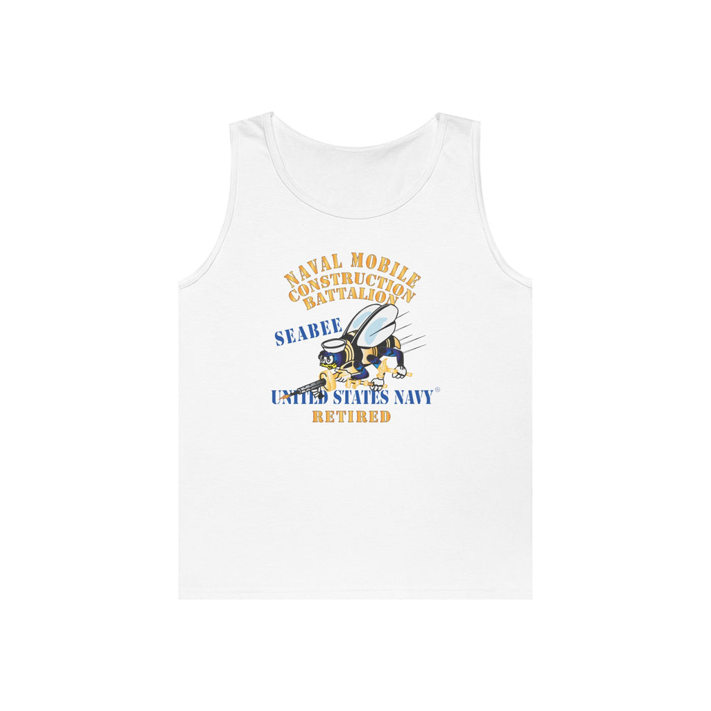 Unisex Heavy Cotton Tank Top - Navy - Seabee - Retired